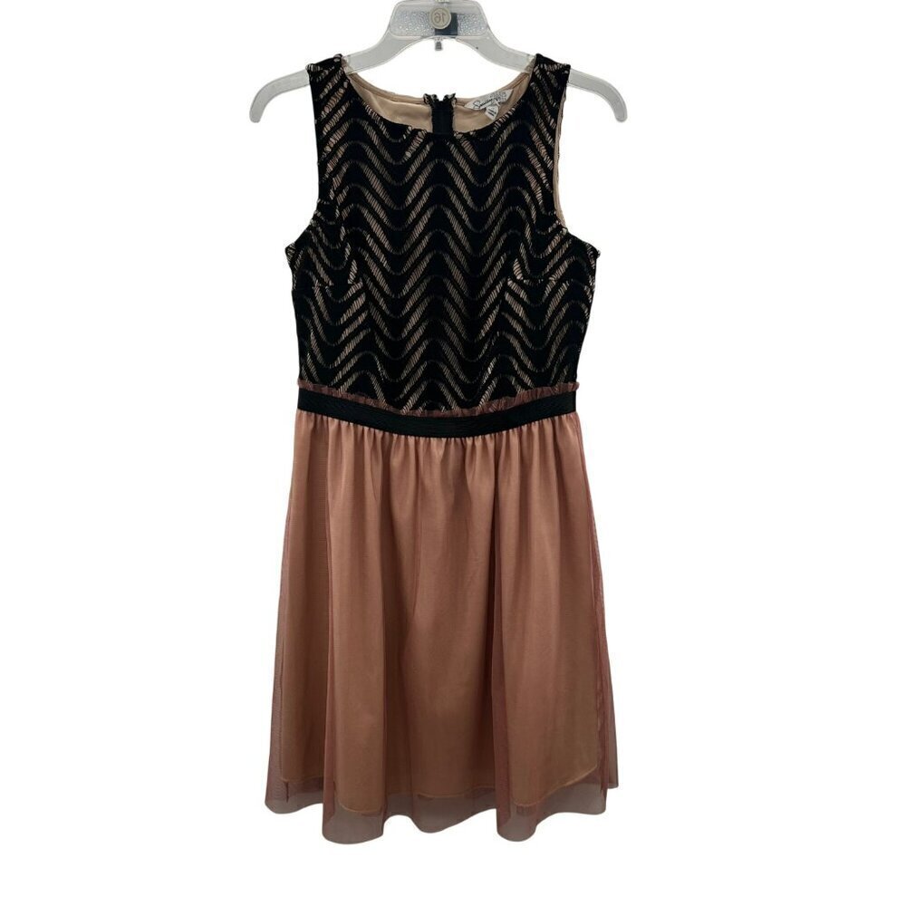 Speechless A-Line Dress Black/Tan Sleeveless Size 11 Juniors
